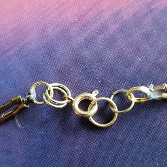 Relisted - Handmade quartz bead necklace orange brown gold - Picture 4 of 6